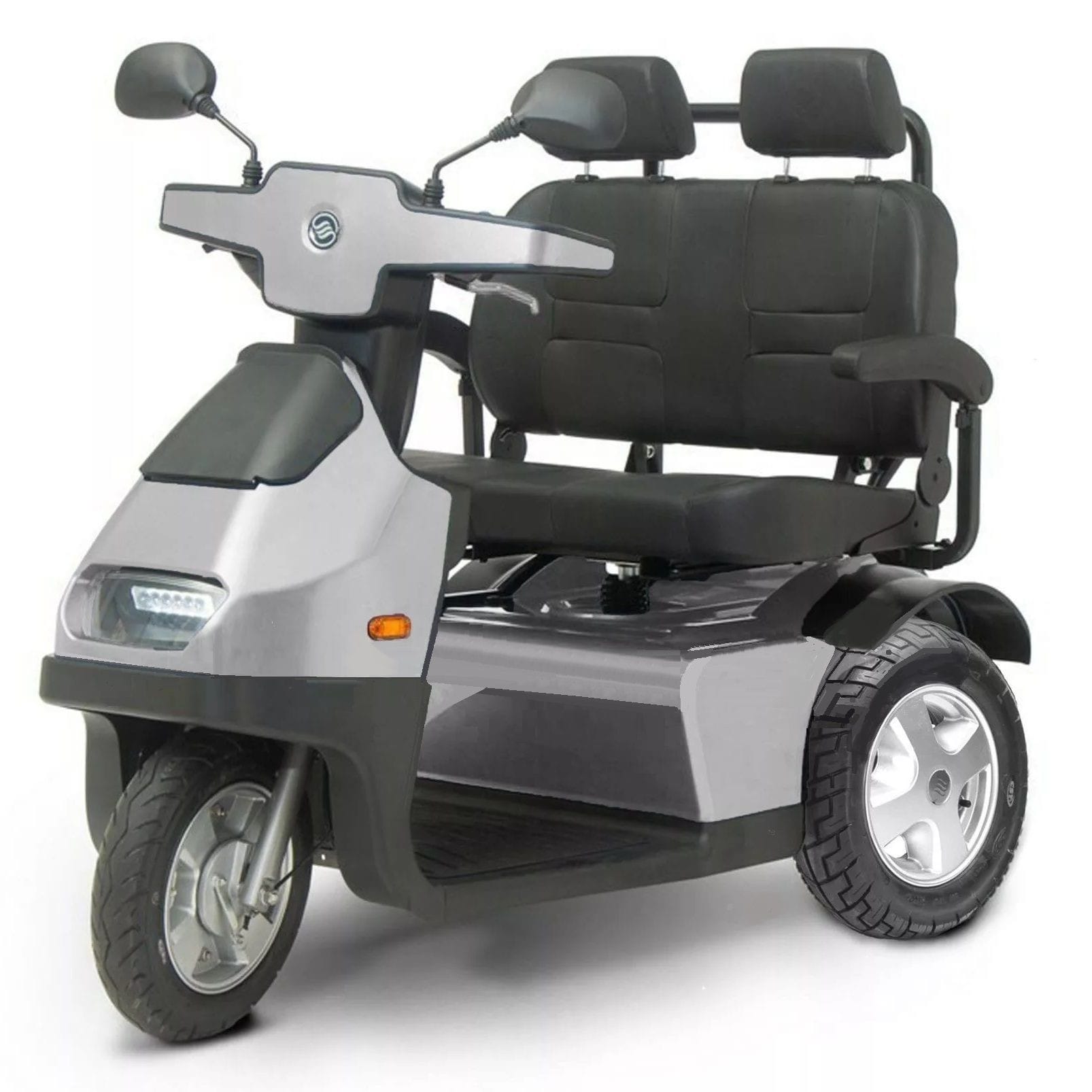 Afiscooter S / S3 - Dual Seat - 3-Wheel Recreational Scooter - Silver Color - By Afikim
