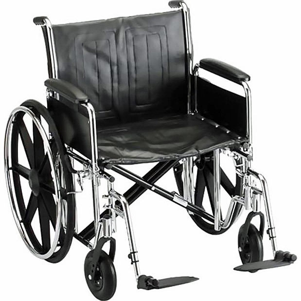 Nova 5221S 22-inch Basic Steel Wheelchair Detachable Full Arms - Swing Away Footrests