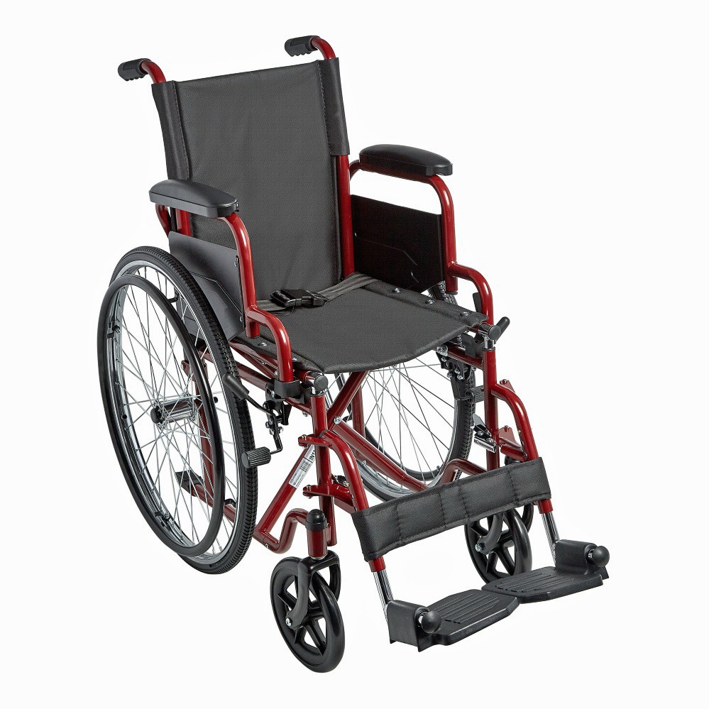 Ziggo Manual Wheelchair ZG1400 14" Seat - Red Color - By Circle Specialty