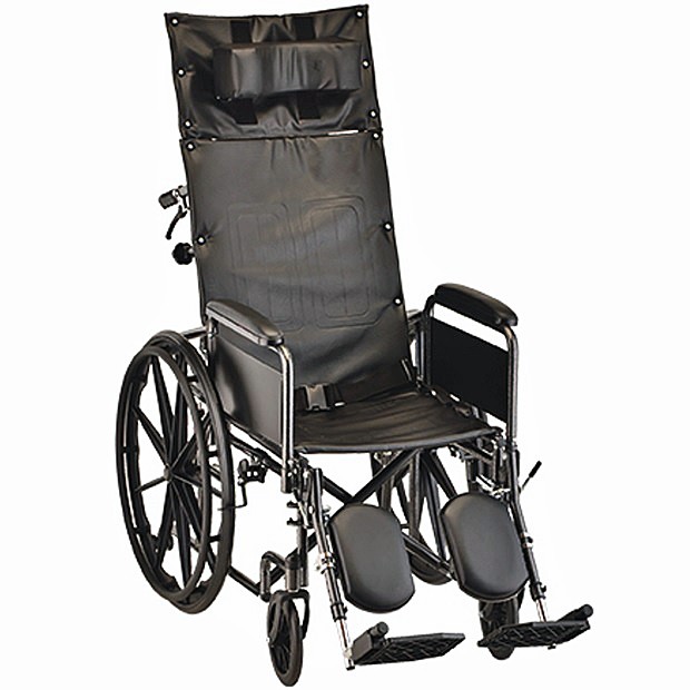 Nova 6200S 20-inch Reclining Wheelchair Detachable Full-Length Arms - Elevating Leg Rests