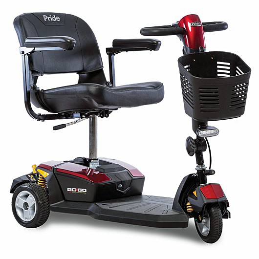 Go-Go LX with CTS Suspension - 3-Wheel Travel Scooter - Red Color - By Pride Mobility