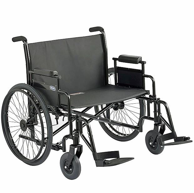 9000 Topaz Heavy Duty Bariatric Wheelchair w/ Swingaway Footrests, 24" Seat, 700 lb. Weight Capacity, Black