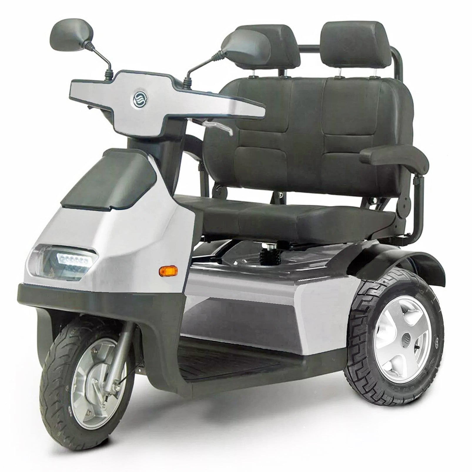 Afikim Afiscooter S3 Dual Wide Seat 3-Wheel Scooter Color: Silver