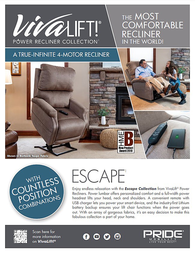 VivaLift! Escape PLR-990 Power Recliner Brochure