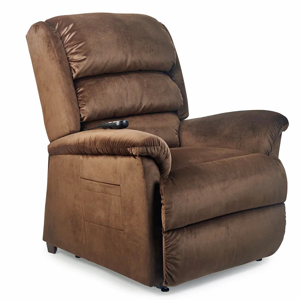 Relaxer PR-766 w/ MaxiComfort Lift Chair Recliner By Golden Technologies Porto Hazelnut Fabric 