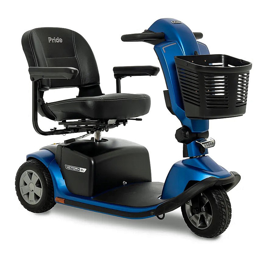 Victory 10.2 - 3-Wheel Scooter - Ocean Blue Color - By Pride Mobility