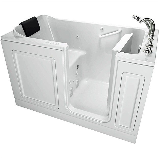 American Standard Luxury Series 3260.219.CRW Walk-In Bath With Faucet - Combination Whirlpool and Air Spa - 32" X 60" Walk-In Bath - Model 3260.219.CRW - Right