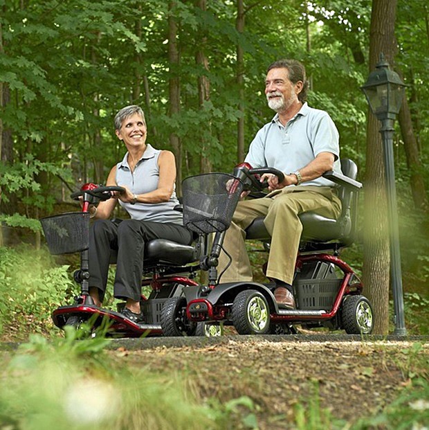 LiteRider 3-Wheel Scooter - Couple Enjoying 3-Wheel and 4-Wheel Scooters