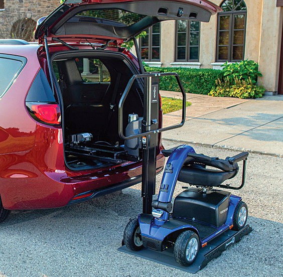 Joey™ Scooter Inside Platform Lift - Power Scooter On the Platform of a Vehicle Inside Power Scooter Lift - Powered Electric Vehicle Carrier by Bruno