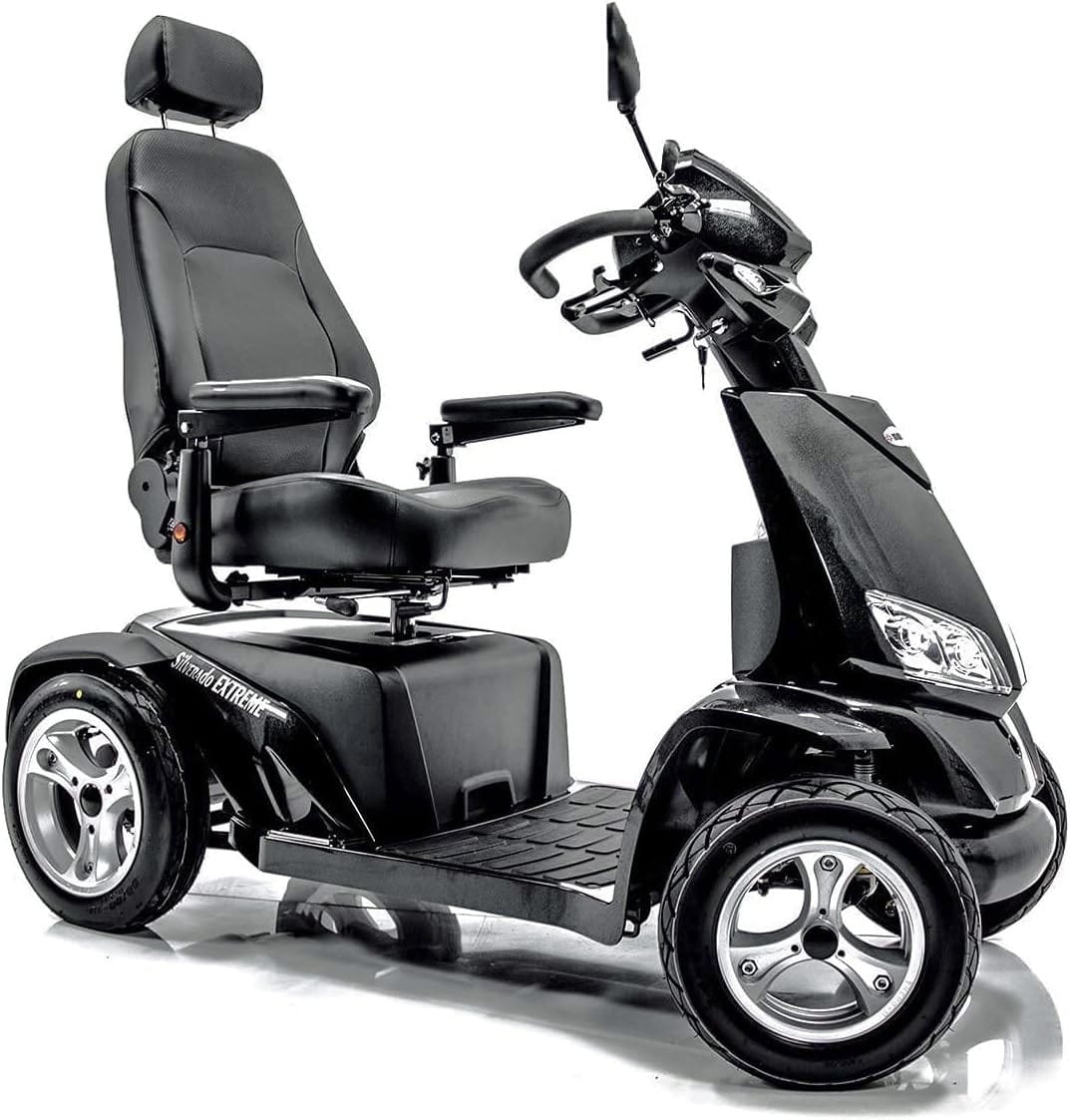 Silverado Extreme - 4-Wheel Full-Size Full Suspension Electric Scooter - Black Color - By Merits Health