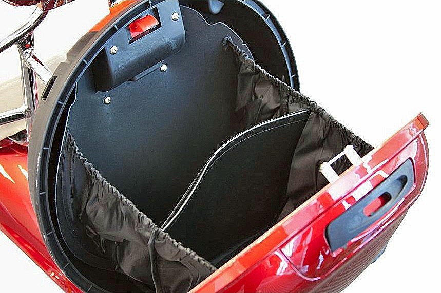 EW-11 Sport Euro 2-Passenger Seat Scooter - Inside View of Rear Storage Box