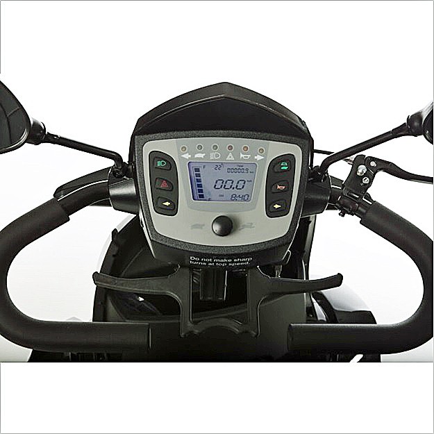 Silverado Extreme - 4-Wheel Full-Size Full Suspension Scooter - Delta Tiller Dashboard Features Digital LCD Display - By Merits Health Products