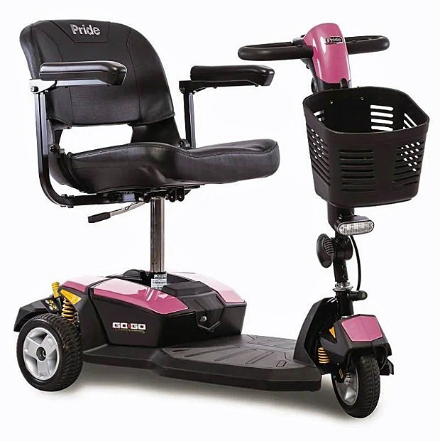 Go-Go LX with CTS Suspension - 3-Wheel Travel Scooter - Pink Color - By Pride Mobility