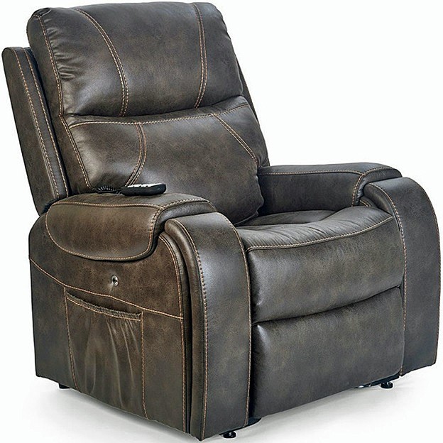 Titan PR-448 Infinite Position Lift Chair Recliner By Golden Technologies Sutton Faux Leather Graphite Fabric Medium