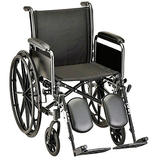 Nova 5181SE 18-inch Basic Steel Wheelchair Detachable Full Arm - Elevating Leg Rests