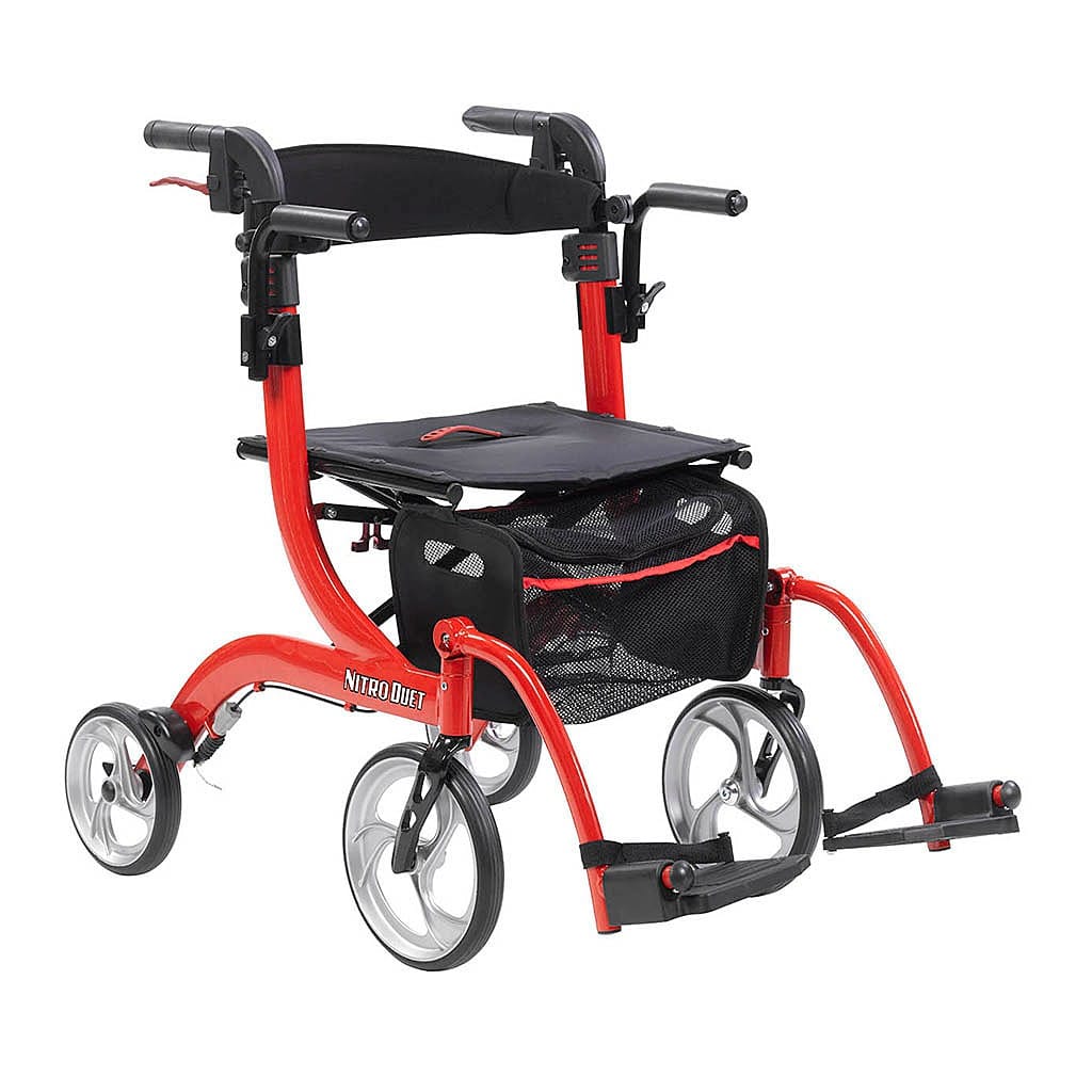 Nitro Duet Rollator and Transport Chair RTL10266DT Rolling Walker 