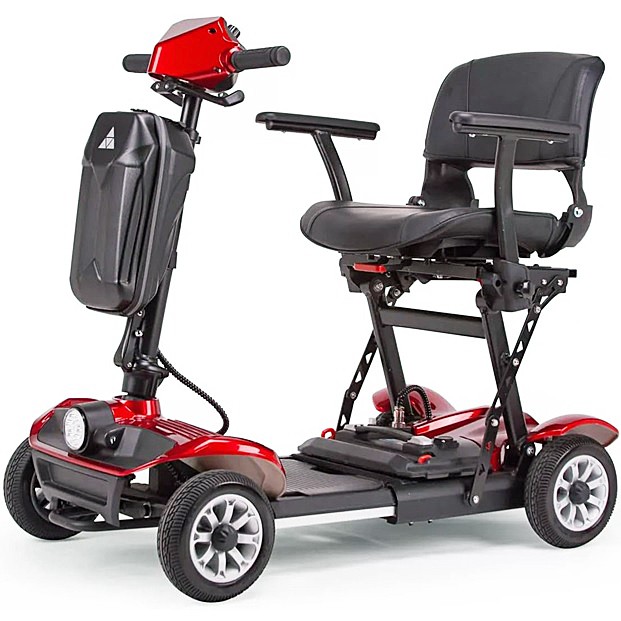 EW-26 4-Wheel Folding  Portable Mobility Scooter Red