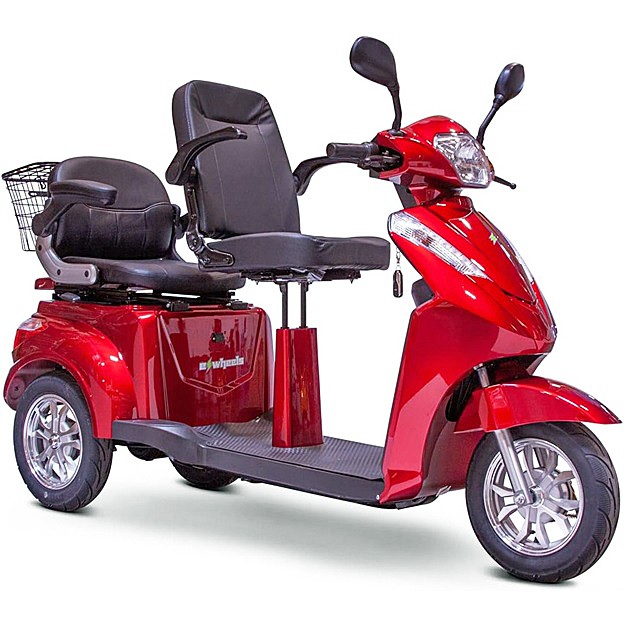 EW-66 3-Wheel 2-Passenger  Scooter Color: Red