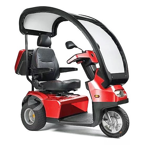 Afikim Afiscooter S3 Single Seat With Canopy 3-Wheel Scooter 
Color: Red