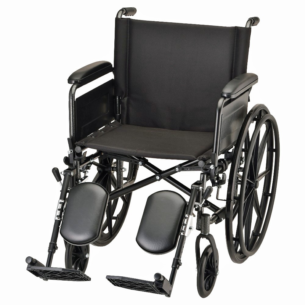 Nova 7201LE 20-inch Lightweight Wheelchair Full Arms- Elevating Leg Rests