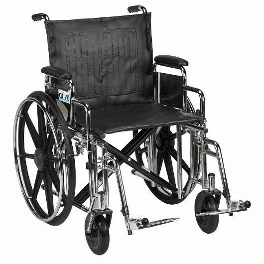 Sentra HD 500 Model HD500 Heavy Duty / High Weight Capacity Folding Manual Wheelchair By Drive Medical