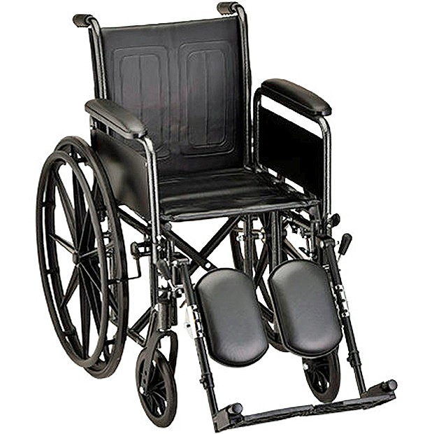 Nova 5186SE 18" Basic Steel Wheelchair Detachable Full Arm - Elevating Leg Rests