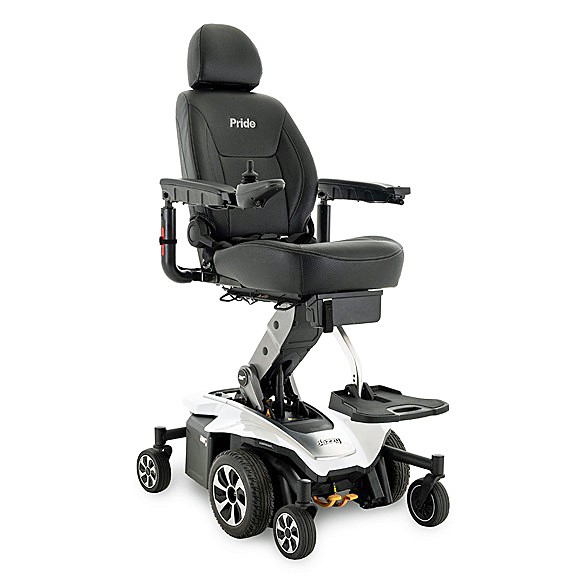 Jazzy Air 2 Extended Range Power Chair - Pearl White Color - By Pride Mobility