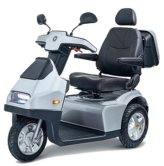 Afiscooter S / S3 - 3-Wheel Single Seat Recreational Scooter - Silver Color - By Afikim