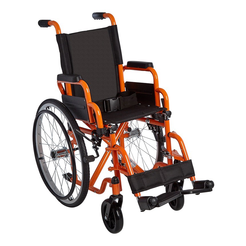 Ziggo Manual Wheelchair ZG1200 12" Seat - Orange Color - By Circle Specialty