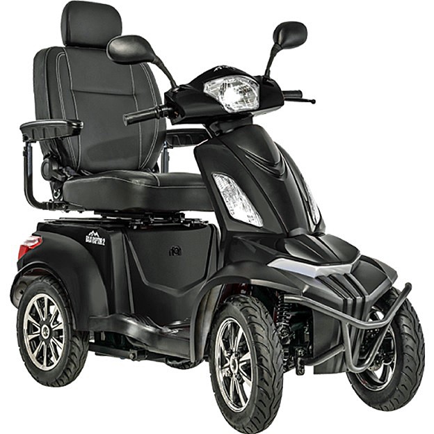 Baja™ Raptor® 2 - 4-Wheel Scooter - Matte Black Color with Matte Black Colored Panel - By Pride Mobility