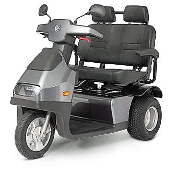 Afikim Afiscooter S3 Dual Wide Seat 3-Wheel Scooter Color: Dark Gray