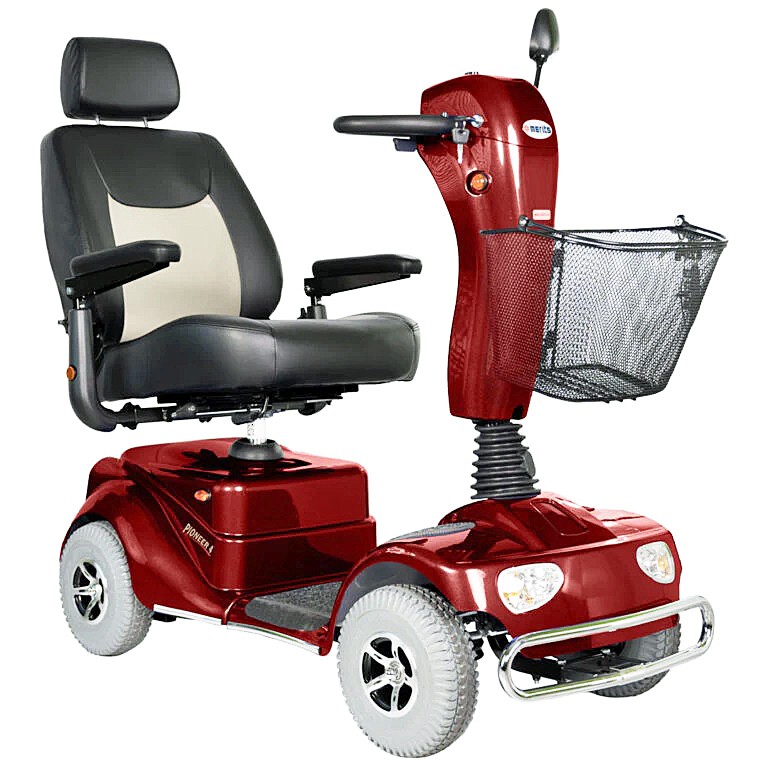 Pioneer 4 - 4-Wheel Scooter - Red Color - By Merits Health