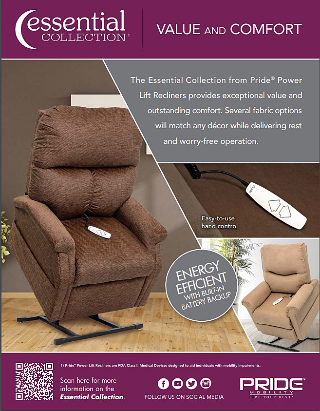 Essential Classic LC-250 
3-Position Power Lift Chair Recliner Brochure