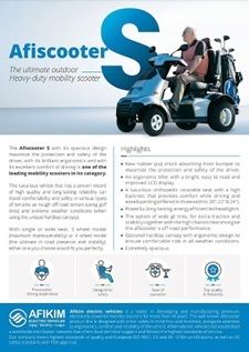 Afiscooter S3 _ S  - Dual Wide Seat Scooter Specifications