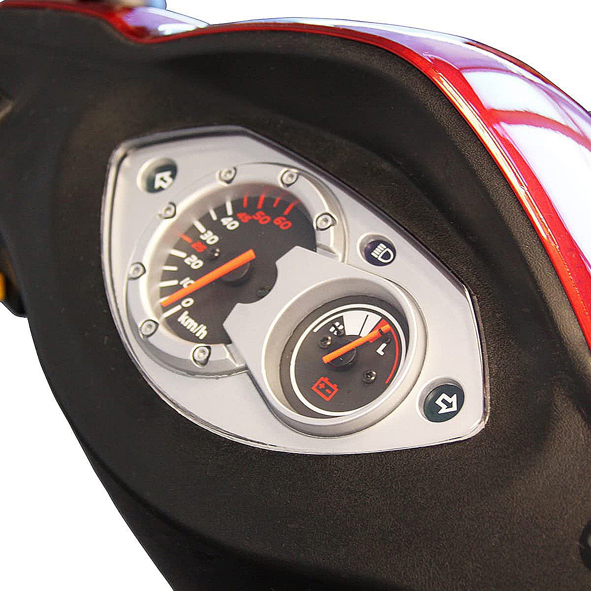 EW-66 2-Passenger Seat Scooter - Speedometer and Battery Gauge