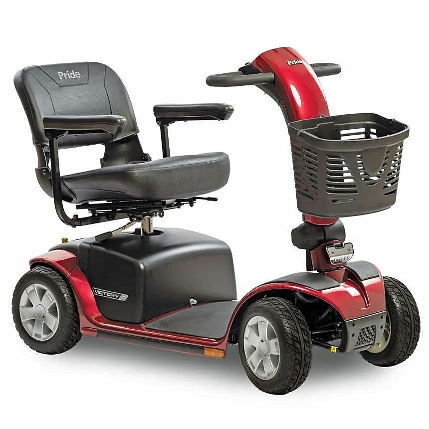 Victory 10 4-Wheel Scooter - Red Color - By Pride Mobility