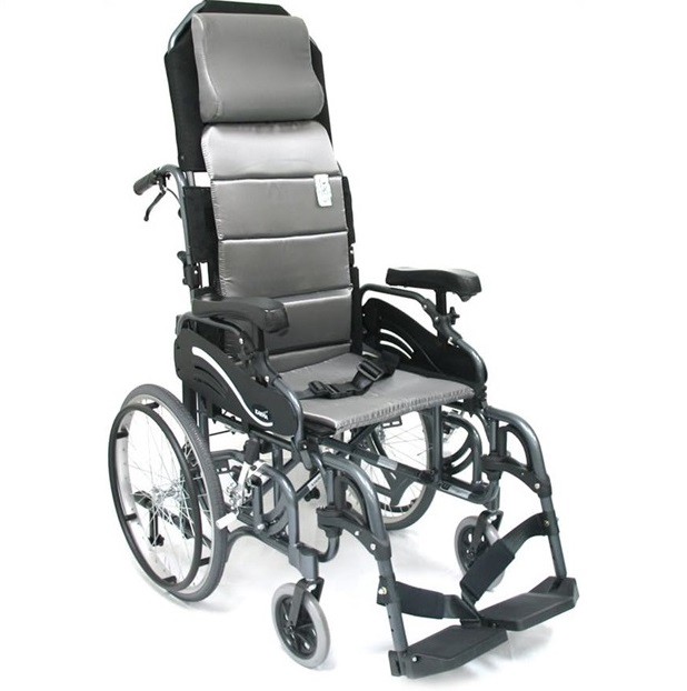 VIP515-16 Foldable Tilt-in-Space VIP-515-16 Wheelchair 16" Seat Width 20" Rear Wheels w/Swing Away Footrest Diamond Black 