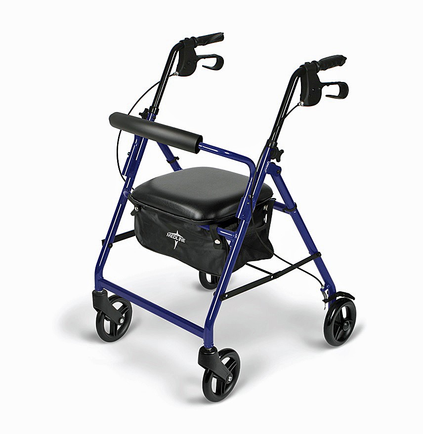 Basic Rollator Small to Tall Size MDS86850 Rolling Walker 