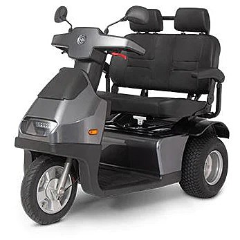 Afiscooter S / S3 - Dual Seat - 3-Wheel Recreational Scooter - Dark Gray Color - By Afikim