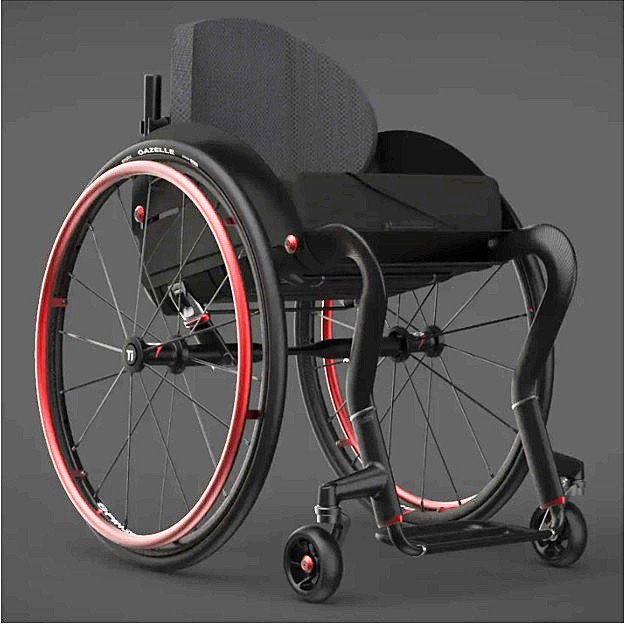 TiLite CR1 Rigid Carbon Fiber Frame Wheelchair - Anodized Red Color - By TiLite