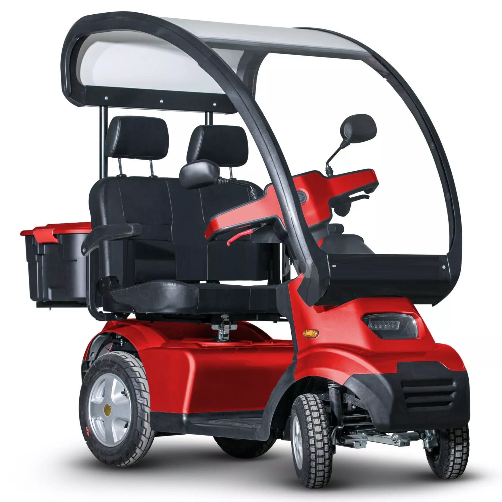 Afiscooter S - S4 Dual Wide Seat - Red 4-Wheel Scooter