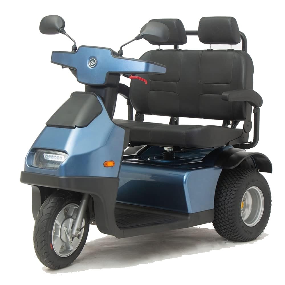 Afikim Afiscooter S3 Dual Wide Seat 3-Wheel Scooter Color: Blue