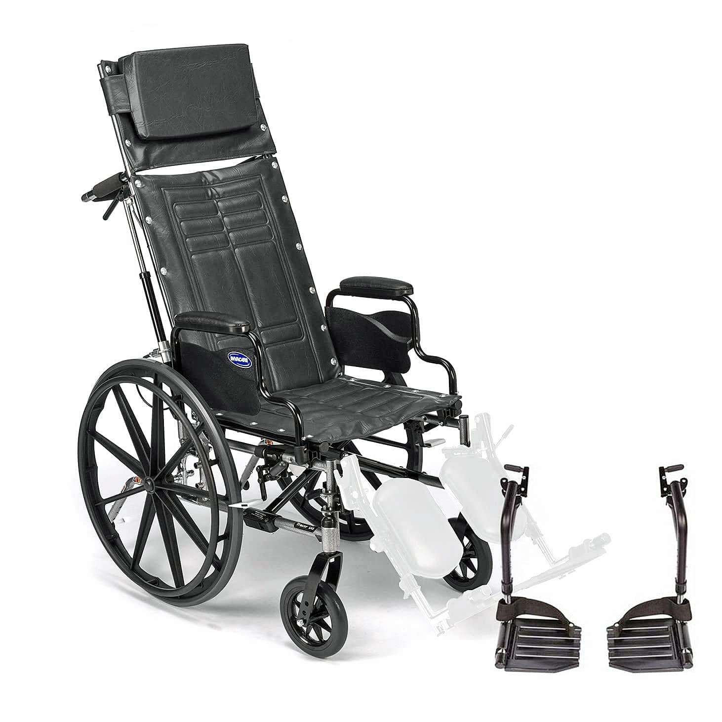 Tracer SX5 Folding Recliner Wheelchair w/ Desk Arms, 18" Seat, Aluminum Footrests