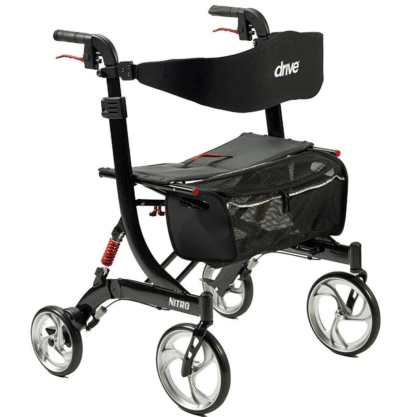 Nitro HD Euro Style Rollator Model 10266HD-BK Rolling Walker By Drive Medical