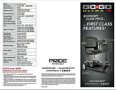 Go Go® Ultra X Portable 4-Wheel Travel Scooter Brochure