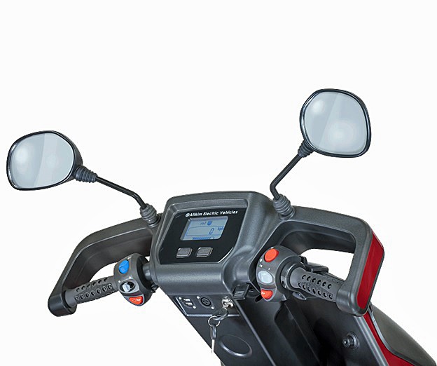 Afiscooter S_ S3 - 3-Wheel Single Seat Recreational Scooter - LCD Dashboard and Delta Tiller