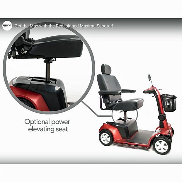 Maxima 4-Wheel Scooter - Optional Power Elevating Seat Provides an Additional 6.25” of Height