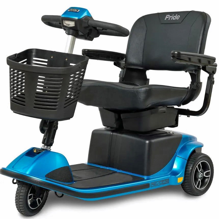 Revo 2.0 - 3-Wheel Scooter - True Blue Color - By Pride Mobility