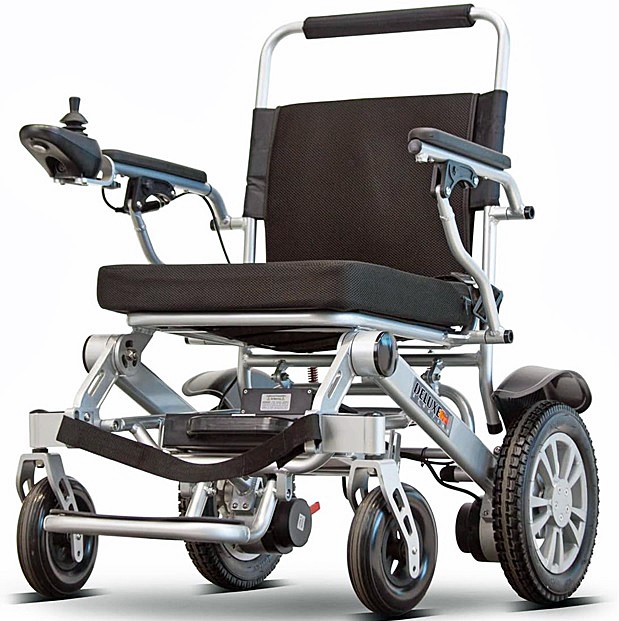 EWheels Deluxe Folding HD Wheelchair - Argent Silver