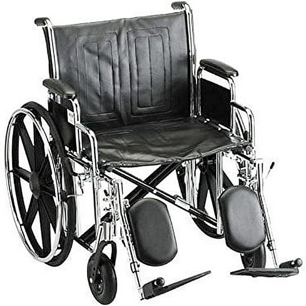 Nova 5220SE 22-inch Basic Steel Wheelchair w/ Detachable Desk Arms - Elevating Leg Rests